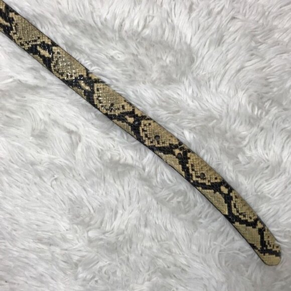 Natural Genuine Snakeskin Brushed Silver Metal Buckle Belt main image 7